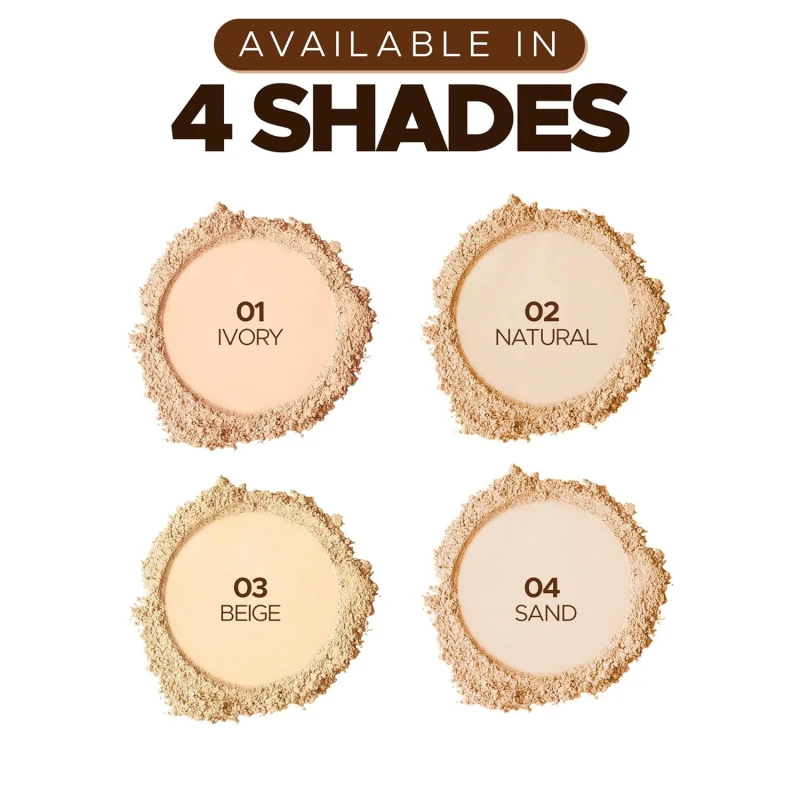 Hilary Rhoda Compact Powder | Sand | 2-in-1 Pressed Powder with Mirror & Puff | Shimmery & HD Matte Finish With Long Lasting Coverage| Oil Control | (Sand - Shade 04) - 18g thumbnail 6